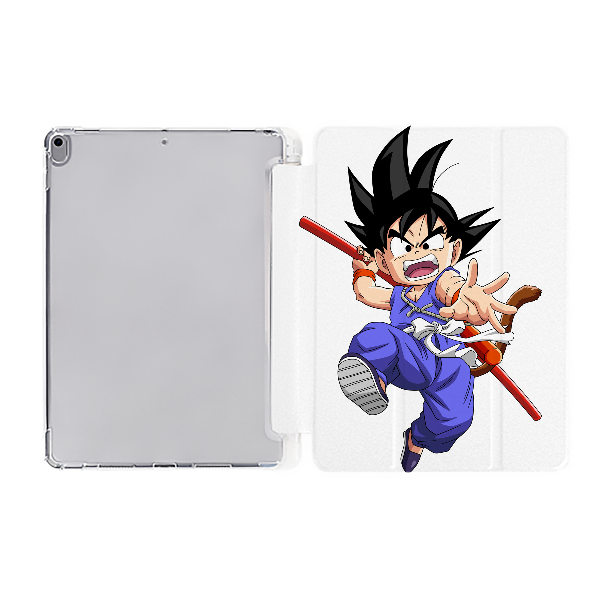 （画像用） ドラゴンボール 孫悟空（そん ごくう）Son Goku カカロット DRAGON BALL Kakarotto IPad ケース ペン収納付き 三つ折りスタンド PUレザー×シリコン 対応機種9.5/10.5/10.9インチ